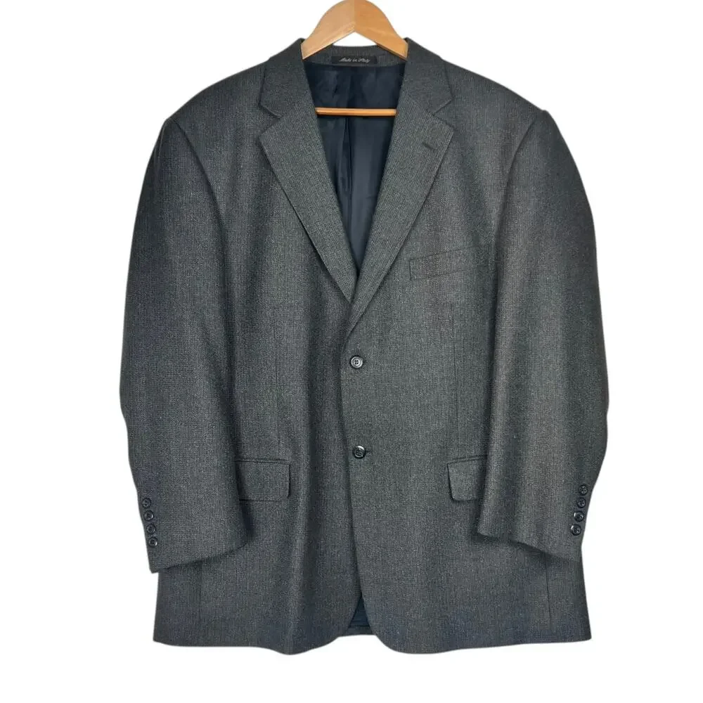 Ponto-Uomo Firenze Men's 48R Lanificio di Pray Biella Silk Wool 2-Button Blazer